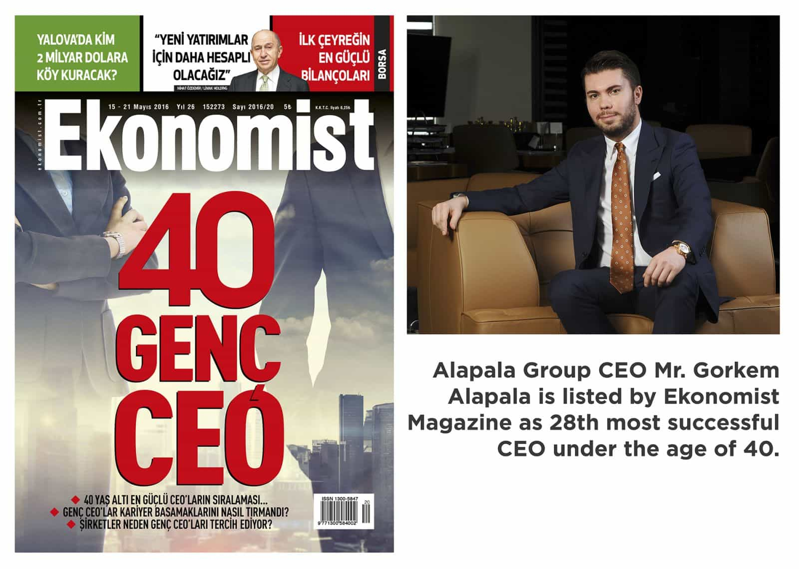 GÖRKEM ALAPALA IS AMONG THE MOST SUCCESSFUL 40 YOUNG CEOS OF TURKEY